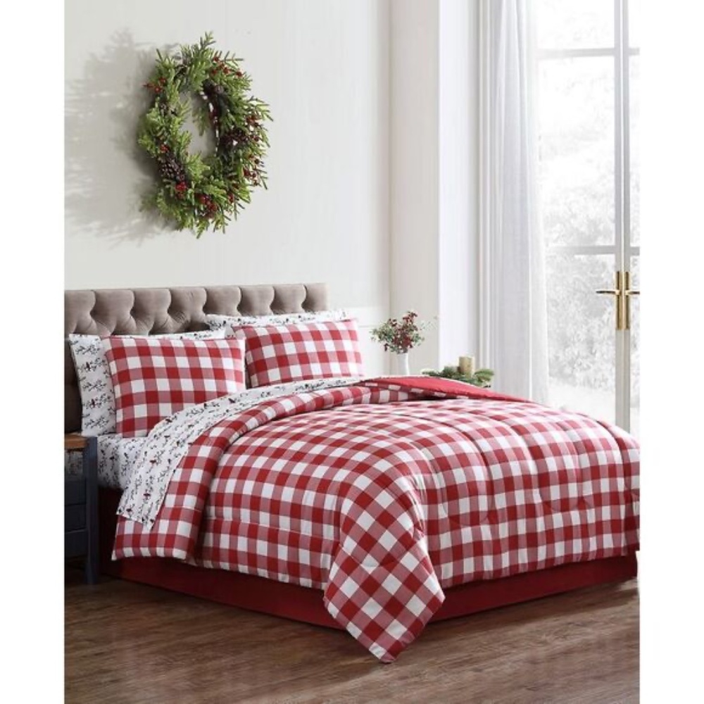 Hallmart Collectibles Holiday Cardinal 8-Pc. Queen Comforter Set Red - NWT